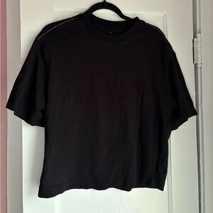 Everlane Black Organic Cotton Boxy T-Shirt XS Minimalist Crew Neck Tee